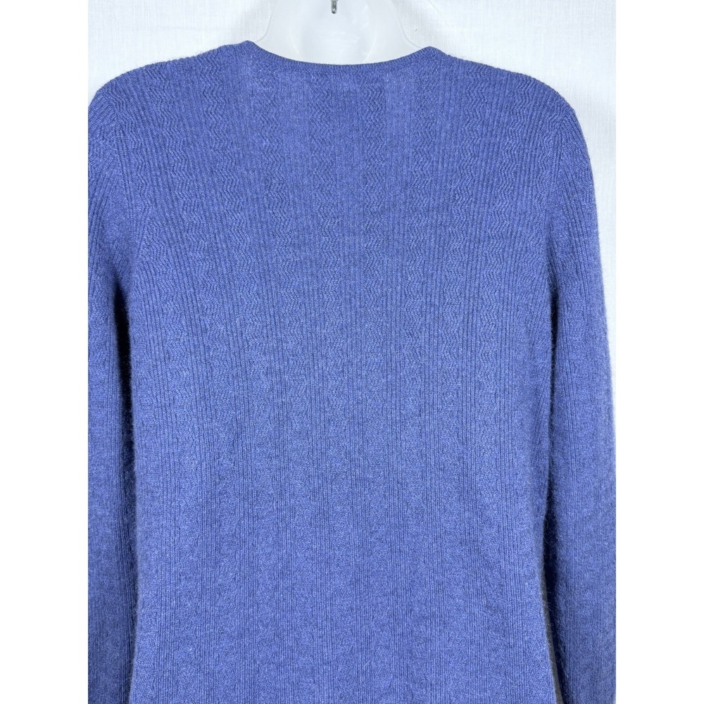 Sutton Studio 100% Cashmere Open Front Cardigan Sweater Blue Medium Luxury - Picture 9 of 9